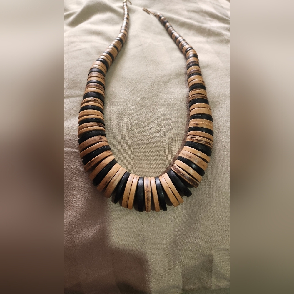 Wooden bead necklace
